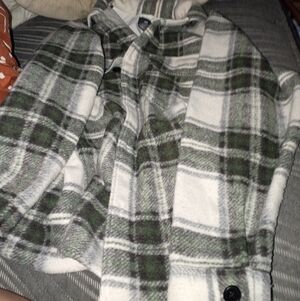 H&M Checkered Jacket in Green and White